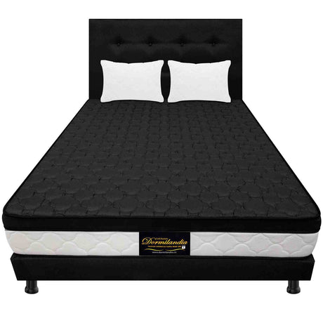 Combo Colchón y Base Cama Dublín Negro King 200 X 200 Cm Medio Firme Ortopedico e Hipoalergénico - Combos Habitacion | Bylmo