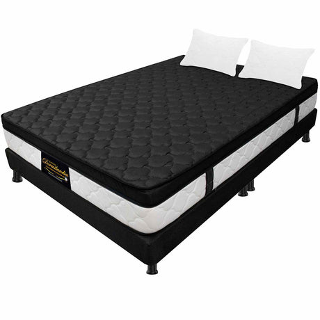 Combo Colchón y Base Cama Dublín Negro King 200 X 200 Cm Medio Firme Ortopedico e Hipoalergénico - Combos Habitacion | Bylmo