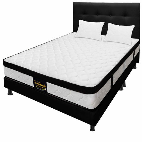 Combo Colchón y Base Cama Versalles Negro King 200 X 200 Cm Medio Firme Ortopedico e Hipoalergénico - Combos Habitacion | Bylmo