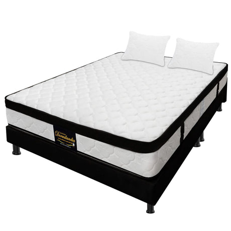 Combo Colchón y Base Cama Versalles Negro King 200 X 200 Cm Medio Firme Ortopedico e Hipoalergénico - Combos Habitacion | Bylmo