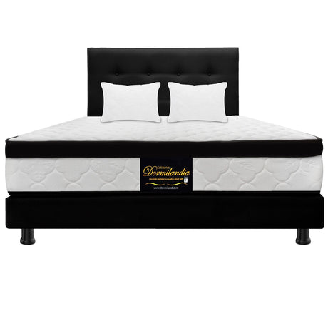 Combo Colchón y Base Cama Versalles Negro Semidoble 120 X 190 Cm Medio Firme Ortopedico e Hipoalergénico - Combos Habitacion | Bylmo
