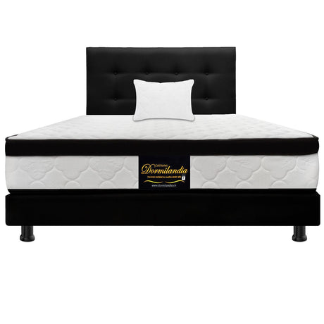 Combo Colchón y Base Cama Versalles Negro Sencillo 100 X 190 Cm Medio Firme Ortopedico e Hipoalergénico - Combos Habitacion | Bylmo