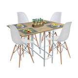 Combo Comedor Plegable y Sillas Pro Vienes y Blanco 128 cm de Cuatro Puestos - Comedores | Bylmo