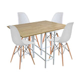 Combo Comedor Plegable y Sillas Pro Vienes y Blanco 128 cm de Cuatro Puestos - Comedores | Bylmo