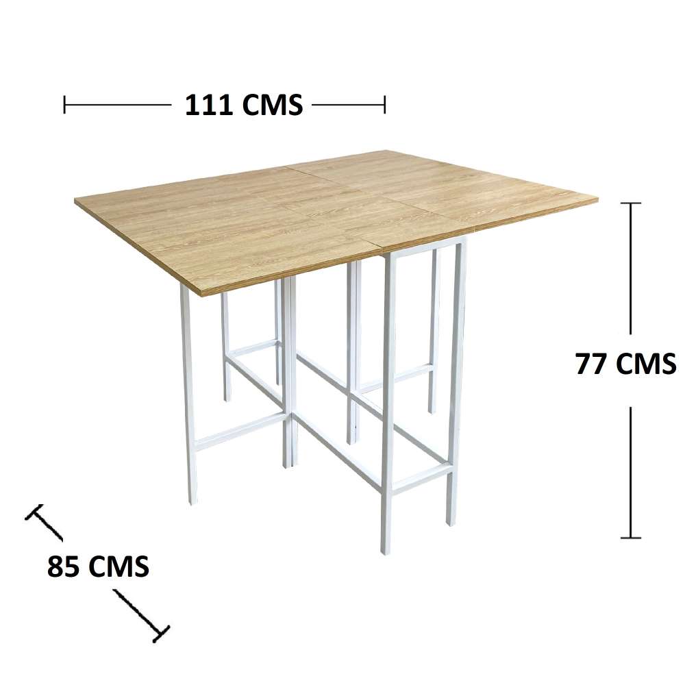 Combo Comedor Plegable y Sillas Pro Vienes y Blanco 128 cm de Cuatro Puestos - Comedores | Bylmo