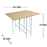 Combo Comedor Plegable y Sillas Pro Vienes y Blanco 128 cm de Cuatro Puestos - Comedores | Bylmo