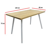 Combo Comedor y Sillas Comedus Duna 120 cm de Seis Puestos con Cuatro Sillas Blancas - Comedores | Bylmo