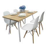 Combo Comedor y Sillas Comedus Duna 120 cm de Seis Puestos con Cuatro Sillas Blancas - Comedores | Bylmo