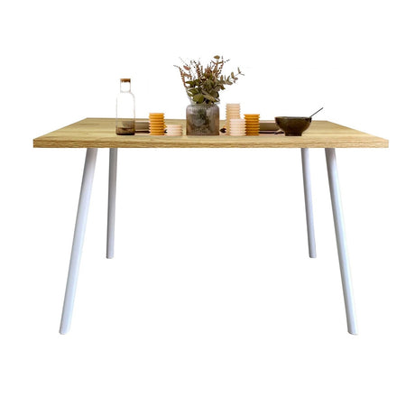 Combo Comedor y Sillas Comedus Duna 120 cm de Seis Puestos con Cuatro Sillas Blancas - Comedores | Bylmo