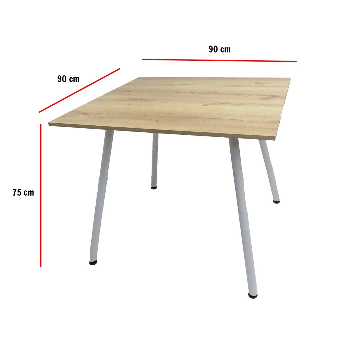 Combo Comedor y Sillas Comedus Duna 90 cm de Cuatro Puestos con Cuatro Sillas Blancas - Comedores | Bylmo