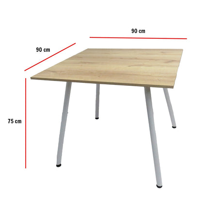 Combo Comedor y Sillas Comedus Duna 90 cm de Cuatro Puestos con Cuatro Sillas Blancas - Comedores | Bylmo