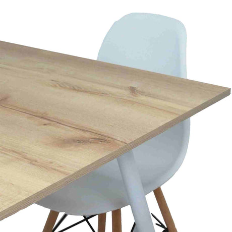 Combo Comedor y Sillas Comedus Duna 90 cm de Cuatro Puestos con Cuatro Sillas Blancas - Comedores | Bylmo