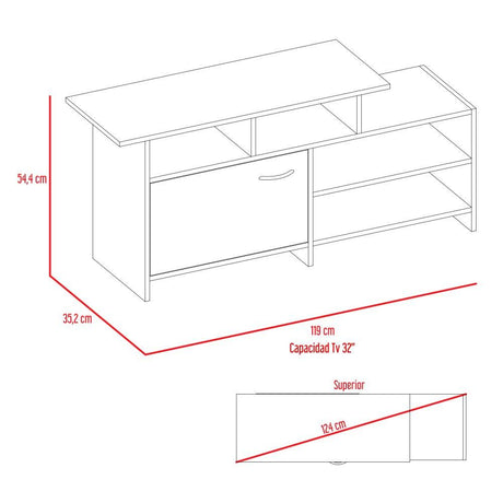 Combo Cama, Mesas de Noche y Rack para TV Doble 140 cm Rovere - Camas | Bylmo