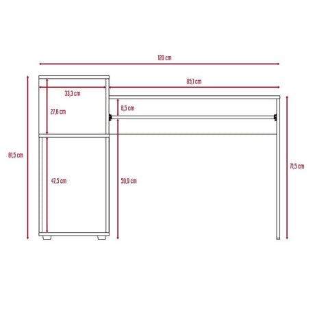 Combo Escritorio y Biblioteca Atlanter Wengue 120x81.5cm sin Cajones y con Organizador de Libros - Escritorios y Archivadores | Bylmo