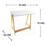 Combo Escritorio, Biblioteca Esquinera y Puff Pino 75 cm Minimalista - Escritorios y Archivadores | Bylmo