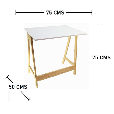 Combo Escritorio, Biblioteca Esquinera y Puff Pino 75 cm Minimalista - Escritorios y Archivadores | Bylmo