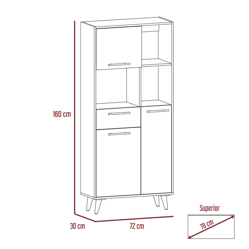 Combo Escritorio y Biblioteca Standford Miel 150 cm con Entrepaños