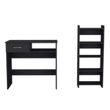 Combo Escritorio y Biblioteca Vizcaya Wengue 80 cm con un Cajón y Entrepaños - Combos Oficina | Bylmo