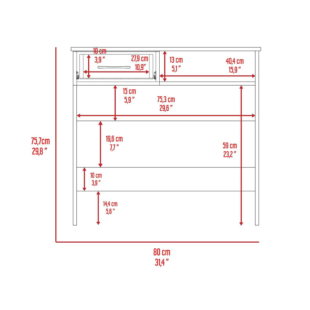 Combo Escritorio y Biblioteca Vizcaya Wengue 80 cm con un Cajón y Entrepaños - Combos Oficina | Bylmo