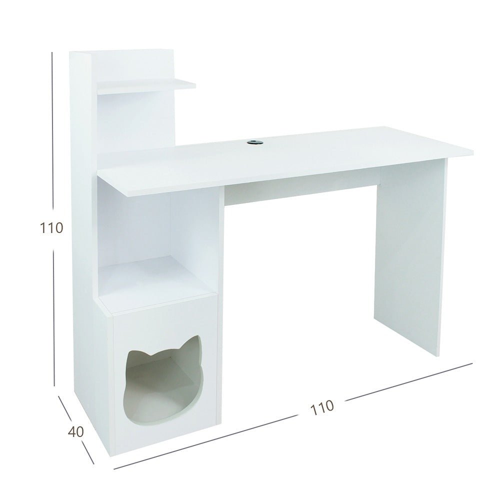 Combo Escritorio y Silla King Blanco 40 cm con Espacio para Mascota - Combos Oficina | Bylmo