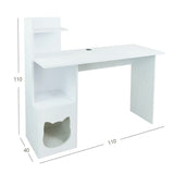 Combo Escritorio y Silla King Blanco 40 cm con Espacio para Mascota - Combos Oficina | Bylmo