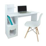 Combo Escritorio y Silla King Blanco 40 cm con Espacio para Mascota - Combos Oficina | Bylmo