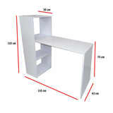 Combo Escritorio y Silla Queen Blanco 110 cm con Biblioteca - Combos Oficina | Bylmo