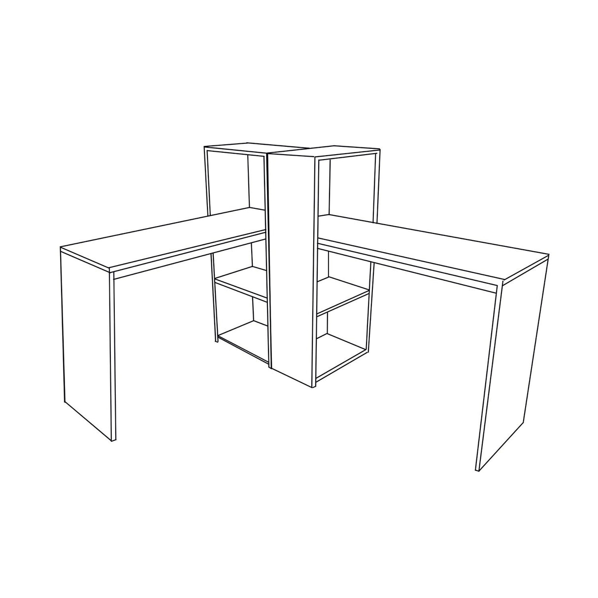 Combo Escritorio y Silla Queen Blanco 110 cm con Biblioteca - Combos Oficina | Bylmo