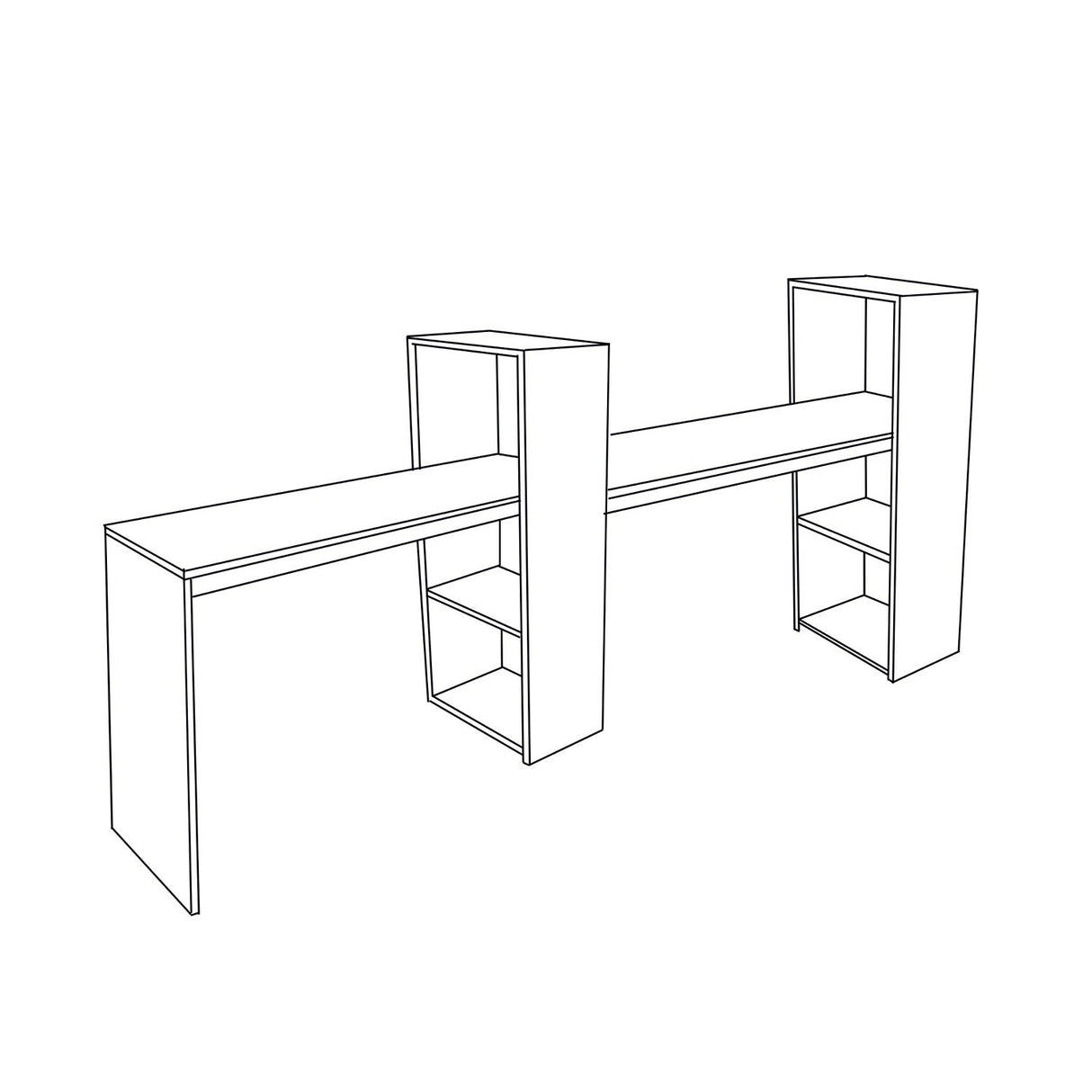 Combo Escritorio y Silla Queen Blanco 110 cm con Biblioteca - Combos Oficina | Bylmo