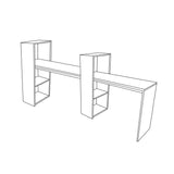 Combo Escritorio y Silla Queen Blanco 110 cm con Biblioteca - Combos Oficina | Bylmo