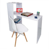 Combo Escritorio y Silla Queen Blanco 110 cm con Biblioteca - Combos Oficina | Bylmo