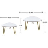 Combo Mesa de Centro y Mesa Auxiliar Shine Blanco 60 cm Triangulares - Combos Sala | Bylmo