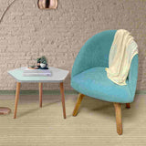 Combo Poltrona y Mesa de Centro Zar Verde Menta 65 cm con Patas de Madera - Combos Sala | Bylmo