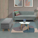 Combo Sofá Baúl Chaise Long Gris 163 cm con Mesa de Centro y Banqueta - Combos Sala | Bylmo