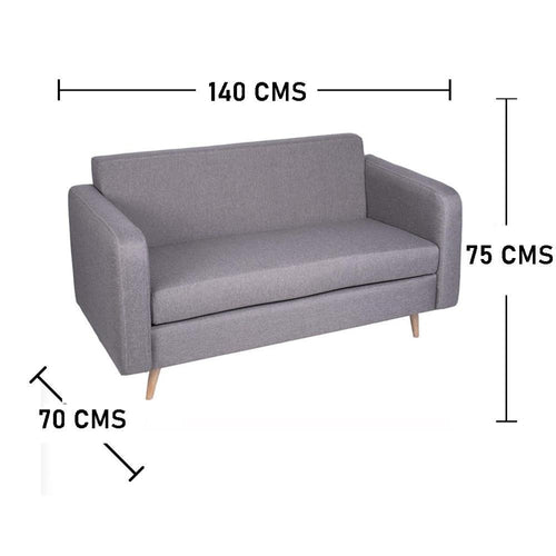 Combo Sofa, Puff y Mesas Gris 140 cm