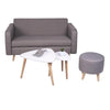 Combo Sofa, Puff y Mesas Loly Gris 140 cm