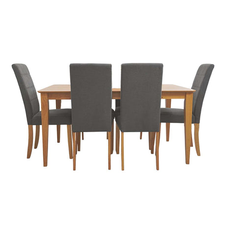 Comedor Albacete Gris 150x74cm Rectangular de Seis Puestos y con Cuatro Sillas - Comedores | Bylmo
