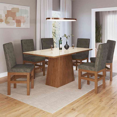 Comedor Arizona Canela 160 cm de Seis Puestos (Incluye Sillas) - Comedores | Bylmo