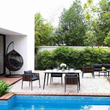 Comedor Brienz Chocolate y Gris 160 cm de Exterior - Comedores | Bylmo