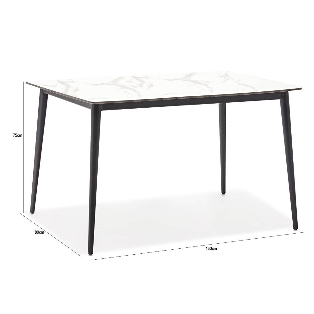Comedor Brienz Chocolate y Gris 160 cm de Exterior - Comedores | Bylmo