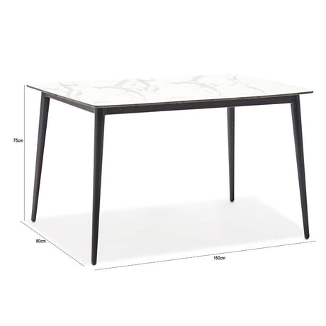 Comedor Brienz Chocolate y Gris 160 cm de Exterior - Comedores | Bylmo