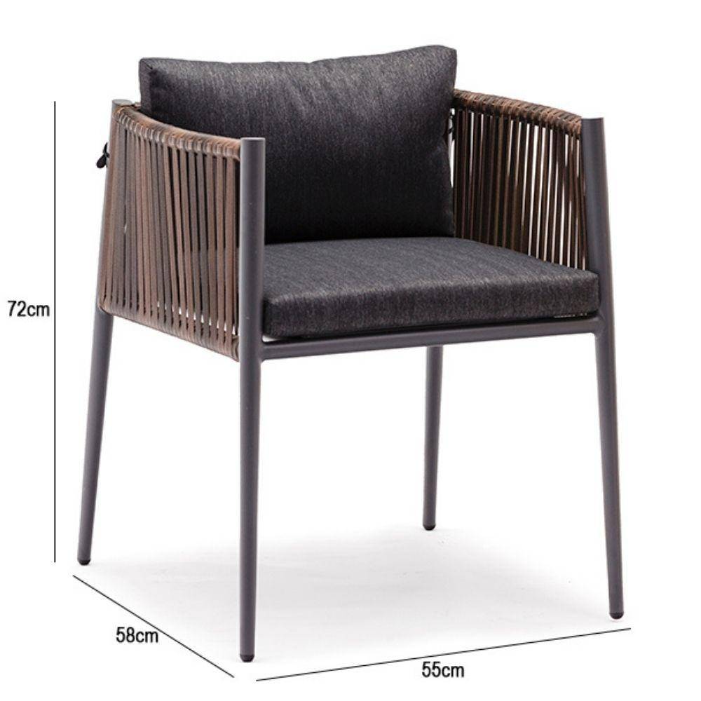 Comedor Brienz Chocolate y Gris 160 cm de Exterior - Comedores | Bylmo