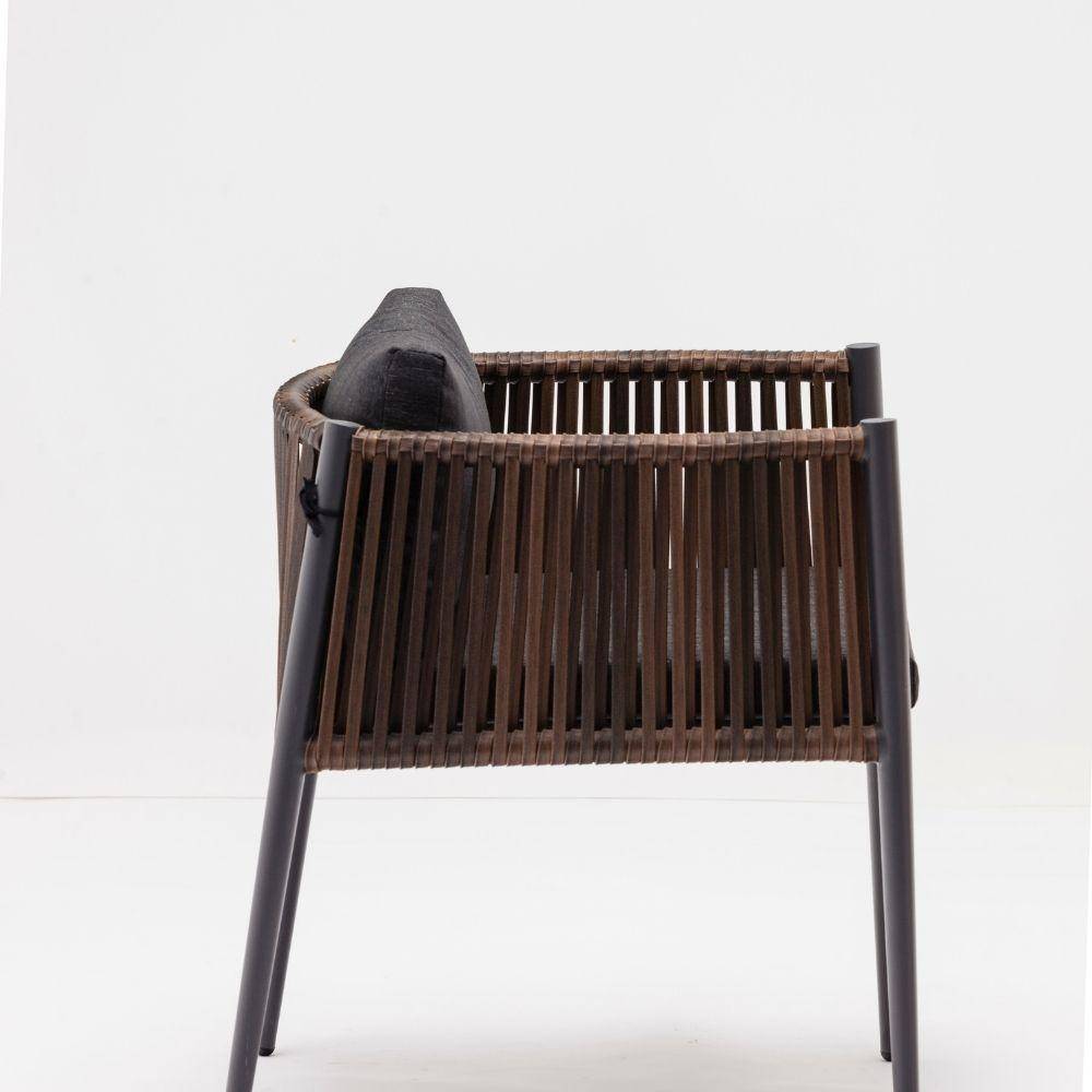 Comedor Brienz Chocolate y Gris 160 cm de Exterior - Comedores | Bylmo