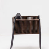 Comedor Brienz Chocolate y Gris 160 cm de Exterior - Comedores | Bylmo