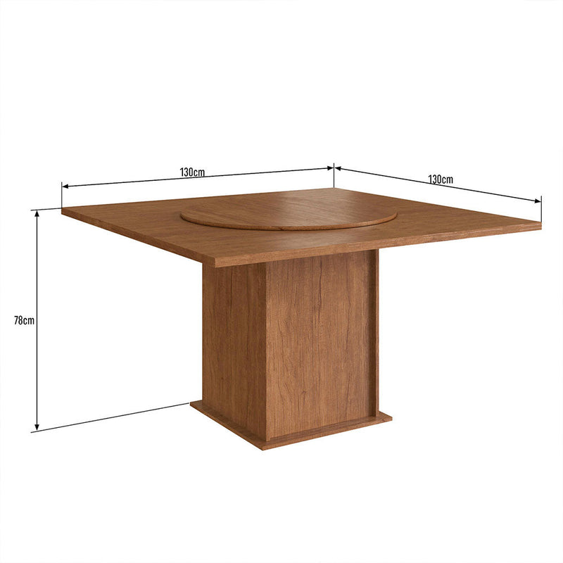 Comedor Columbus Canela 130 cm de Seis Puestos (Incluye Sillas)