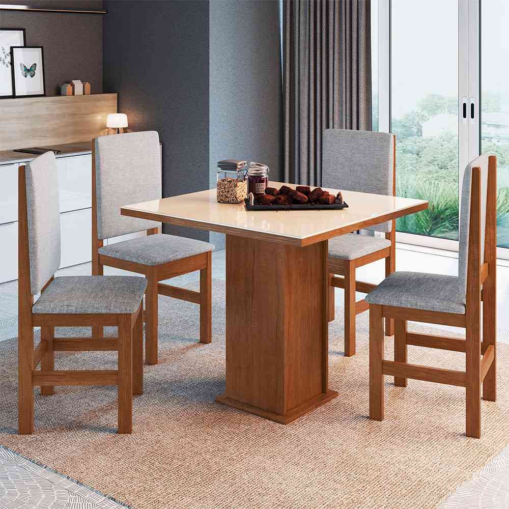 Comedor Corona Canela 90 cm de Cuatro Puestos (Incluye Sillas) - Comedores | Bylmo