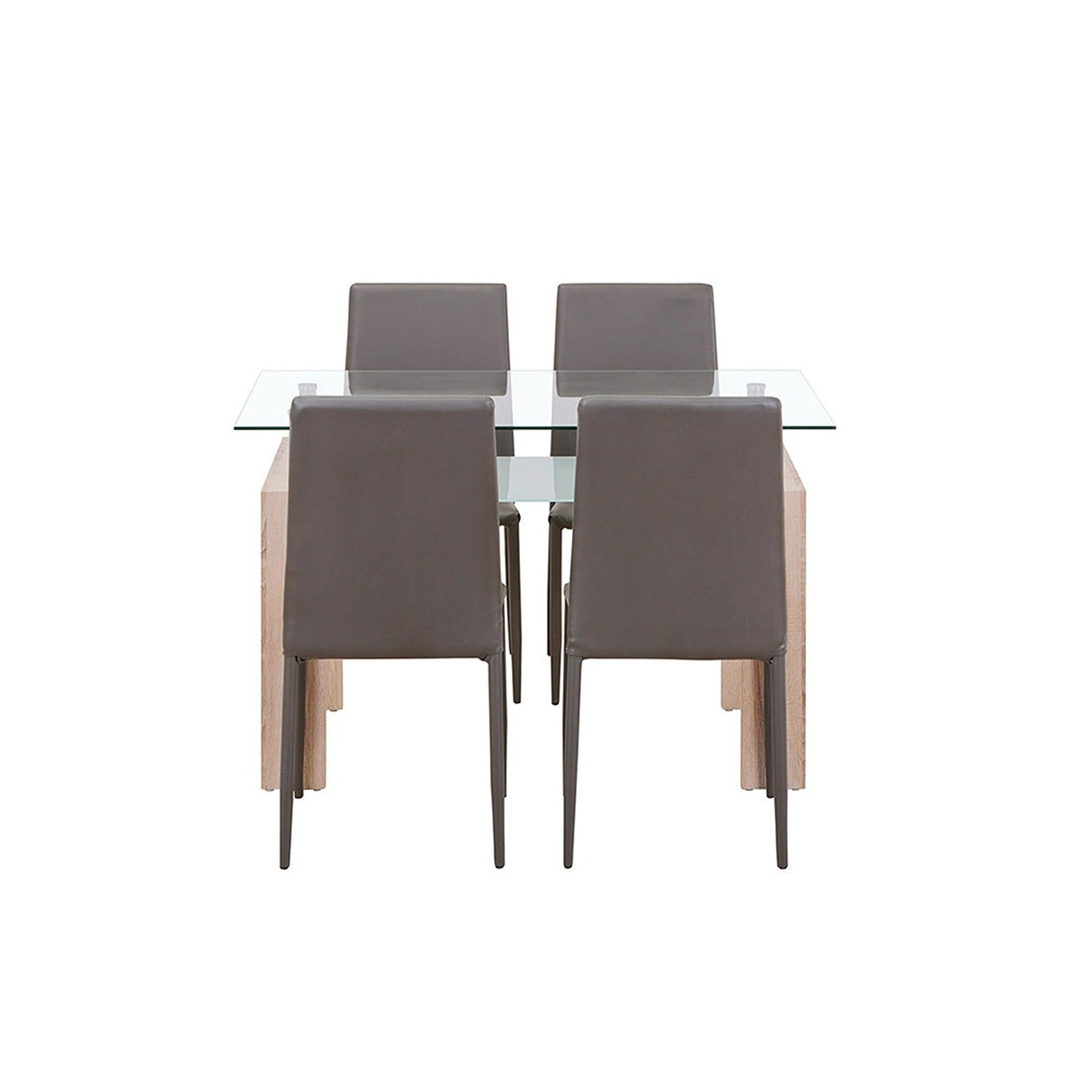 Comedor Diniza Gris 120x70cm Rectangular de Cuatro Puestos y con Cuatro Sillas - Comedores | Bylmo