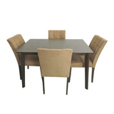 Comedor Enna Camel 120x74cm Rectangular de Cuatro Puestos y con Cuatro Sillas - Comedores | Bylmo