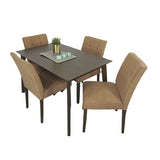 Comedor Enna Camel 120x74cm Rectangular de Cuatro Puestos y con Cuatro Sillas - Comedores | Bylmo