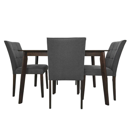 Comedor Enna Gris 120x74cm Rectangular de Cuatro Puestos y con Cuatro Sillas - Comedores | Bylmo